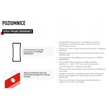 POZIOMICA MALOWANA WSKAŹNIK POZIOMU I PIONU 60CM P