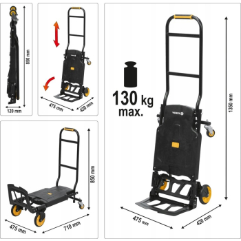 SKŁADANY WÓZEK MAGAZYNOWY 2W1 130KG. VOREL