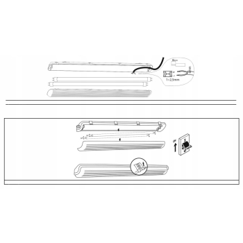 OPRAWA IP65 150CM + 2 ŚWIETLÓWKI T8 LED 22W 4400LM