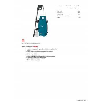 MYJKA WYSOKOCIŚNIENIOWA 100BAR 1300W MAKITA