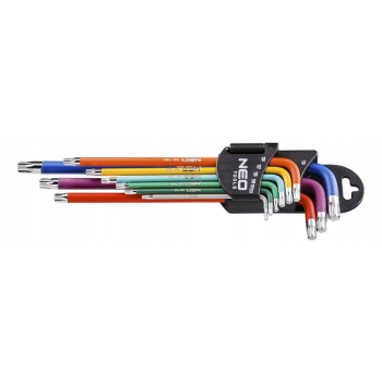 KLUCZE TORX T10-50 9 SZTUK KOLOROWE NEO