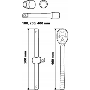 ZESTAW KLUCZE NASADOWE 3/4'' NEO