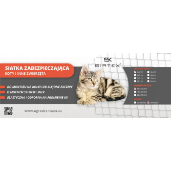 Siatka zabezpieczająca 50x50mm / 3x2m - antracyt,