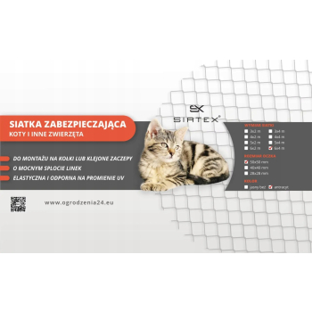 Siatka zabezpieczająca 50x50mm / 6x4m - antracyt,