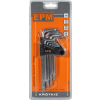 KOMPLET KLUCZY TORX TYP L T10-T50 9SZT. KRÓTKIE