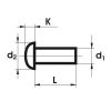 NIT ALUMINIOWY PEŁNY Z ŁBEM KULISTYM 6.0*20 MM