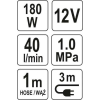 KOMPRESOR SAMOCHODOWY Z LAMPĄ LED 180W