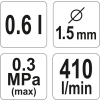 PISTOLET LAKIERNICZY HVLP 0.6L 1.5MM