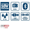 RADIO AKUMULATOROWE GPB 18V-2 SC DAB+/FM 0*AH