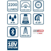 LAMPA WARSZTATOWA GLI 18V-2200 C PRO