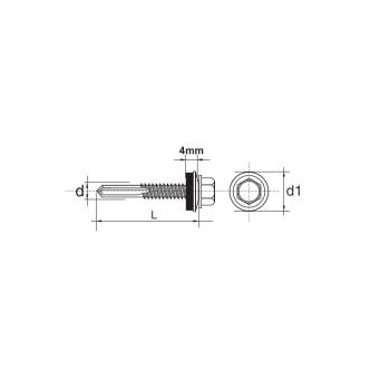 WKRĘT SAMOWIERTNY IMPAX Z EPDM #12MM RAL9006 5.5*32MM
