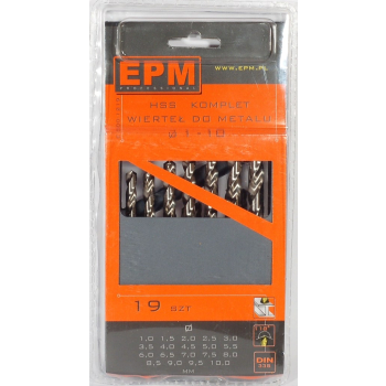 ZESTAW WIERTEŁ HSS DO METALU 1-10MM 19SZT.