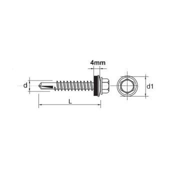 WKRĘT SAMOWIERTNY IMPAX Z EPDM #5MM RAL3009 5.5*25MM