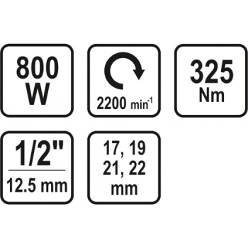 ELEKTRYCZNY KLUCZ UDAROWY 800W 325NM + NASADKI