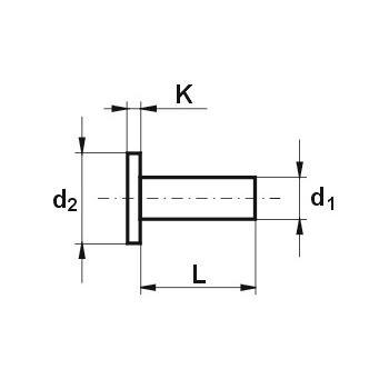 NIT ALUMINIOWY PEŁNY Z ŁBEM WALCOWYM 5.0*26 MM