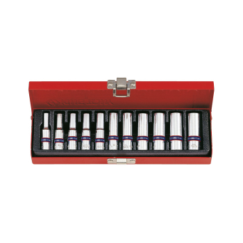KOMPLET NASADEK 1/4 6-KĄTNE 11 SZTUK 4-13MM DŁUGIE