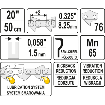 ŁAŃCUCH TNĄCY DO PILARKI 20'' .325 1.5MM 76Z