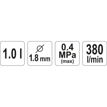 PISTOLET LAKIERNICZY Z DOLNYM ZBIORNIKIEM 1L 1,8M