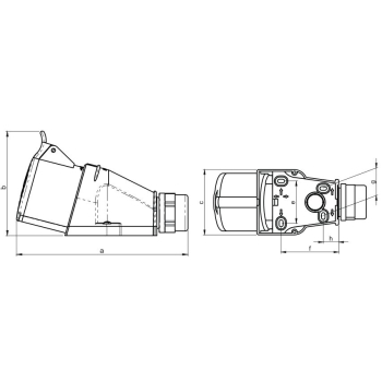GNIAZDO IZOLACYJNE STAŁE 32A 400V CZERWONE 3P+N+Z IP44