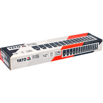 KOMPLET NASADEK UDAROWYCH 1/2'' DŁUGICH 15-SZTUKOWY