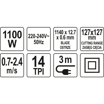 PRZECINARKA TAŚMOWA Z PODSTAWĄ 1100W