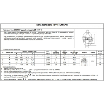 OGNIWO PRZEGUBOWE GM74W-G8 13MM WLL 5.3T