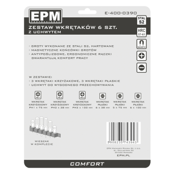 ZESTAW WKRĘTAKÓW 6 SZTUK COMFORT