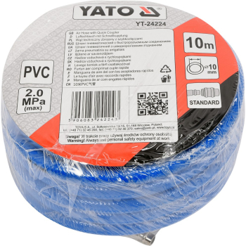 WĄŻ PNEUMATYCZNY PVC Z SZYBKOZŁĄCZAMI 10MM*10M
