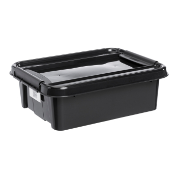 POJEMNIK PRO BOX 21L PŁASKI CZARNY, CZARNA POKRYWA