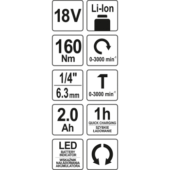 ZAKRĘTARKA UDAROWA 18V 1X2AH