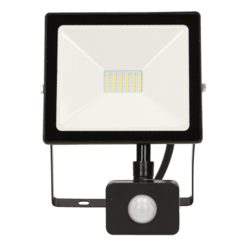 NAŚWIETLACZ LED Z PIR 30W, 1600LM, IP44, 4000K, ALU+SZKŁO