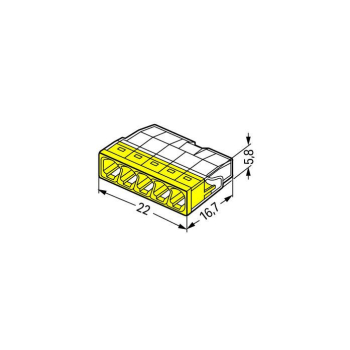 SZYBKOZŁĄCZKA WAGO 2273-205 5X0,5-2,5 MM2 ŻÓŁTA 20 SZT