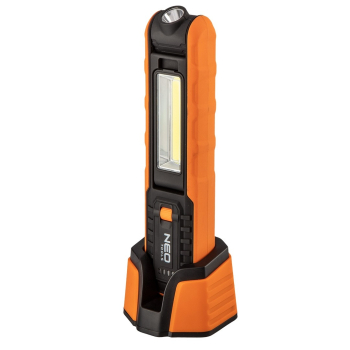 LAMPA WARSZTATOWA AKUMULATOROWA 500 LM COB + LATARKA + BAZA