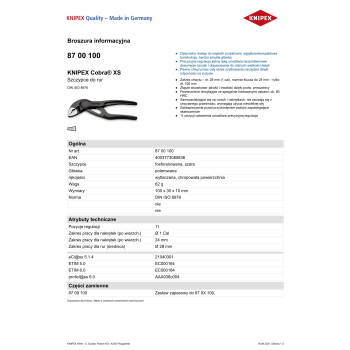 SZCZYPCE DO RUR COBRA 100MM