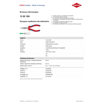SZCZYPCE DLA ELEKTRYKÓW 4W1 160MM