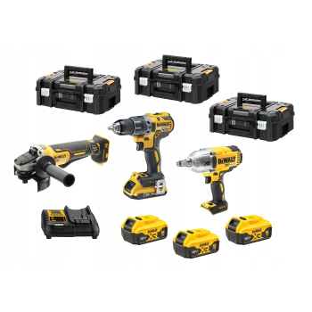 ZESTAW COMBO 18V DCD791+DCG406+DCF899+3*5.0AH+3 KUFRY