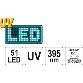 ZESTAW LATARKA UV 51 LED I OKULARY