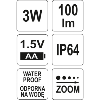 METALOWA LATARKA Z DIODĄ CREE 100*25MM
