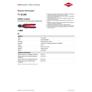 KOMPAKTOWE SZCZYPCE TNĄCE PRZEGUBOWE COBOLT 200MM
