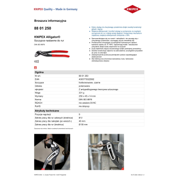 SZCZYPCE DO RUR ALIGATOR 250MM
