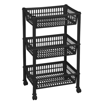 REGAŁ, STOJAK TROLLEY JUMBO ECO, CZARNY