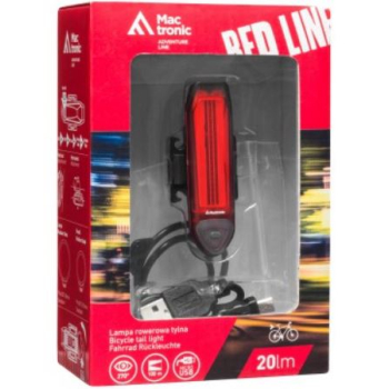 LAMPA ROWEROWA TYLNA 20LM ŁADOWALNA