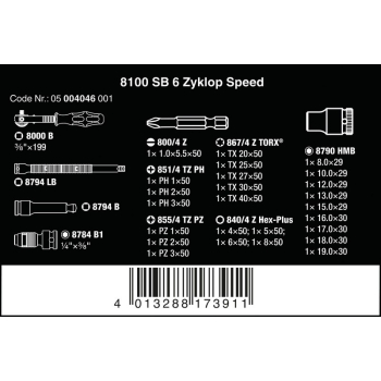 ZESTAW KLUCZY NASADOWYCH 3/8'' ZYLKOP, 29 CZ.