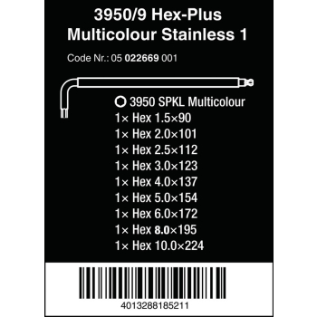 ZESTAW KLUCZY IMBUSOWYCH TRZPIENIOWYCH HEX PLUS 9SZT
