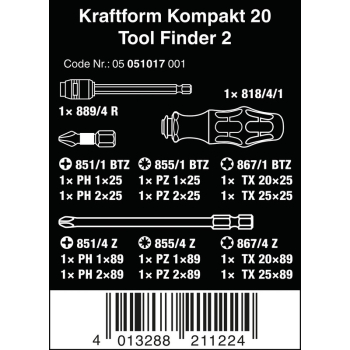 ZESTAW WKRĘTAKÓW KRAFTFORM KOMPAKT TOOL FINDER 2, 13CZ.