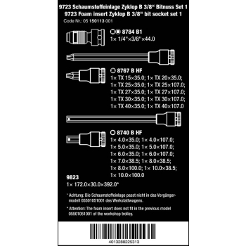 WKŁADKA PIANKOWA ZYKLOP 3/8''B, SET 1, 22CZ.