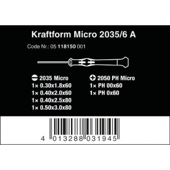 ZESTAW WKRĘTAKÓW KRAFTFORM MICRO 6SZT.