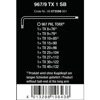 ZESTAW KLUCZY TRZPIENIOWYCH TORX BLACKLASER
