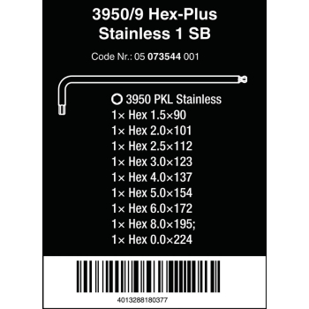 ZESTAW KLUCZY TRZPIENIOWYCH METRYCZNYCH HEX PLUS 9CZĘŚĆ