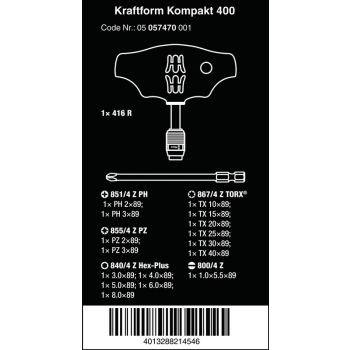 ZESTAW WKRĘTAKÓW KRAFTFORM KOMPAKT 400, 17CZ.